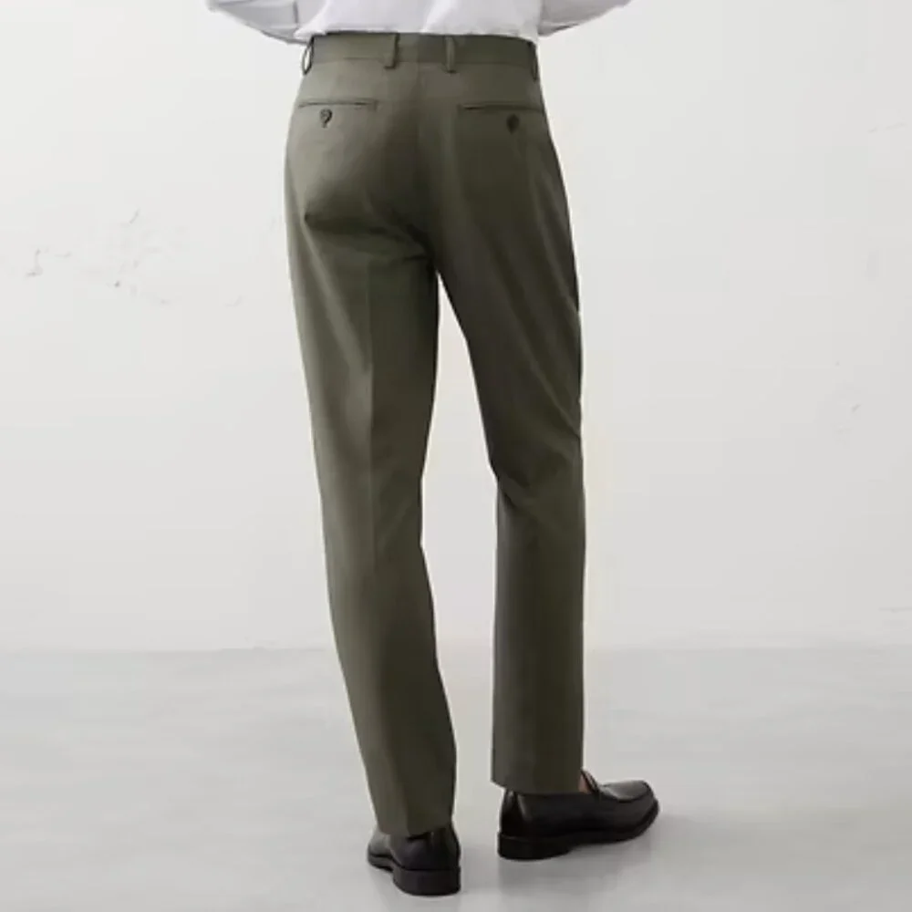 Banana‎ Republic Tailored-Fit Sharkskin Sage Green Suit Trouser, 31Wx30L, EUC